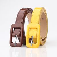 Basic Rectangle Pu Leather Iron Women'S Leather Belts main image 2