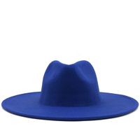Fashion Casual Solid Color Big Side Woolen Top Hat main image 5