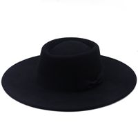 Fashion Big Brim Concave Top Woolen Cloth Hat main image 3