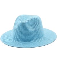 Sombrero De Paja De Ala Grande Tejido De Color Sólido De Estilo Coreano main image 1