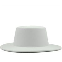 Casual Pure Color Flat Top Woolen Jazz Hat main image 3