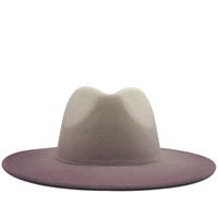 Fashion Woolen Gradient Color Felt Hat main image 4