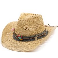 Fashion Natural Hand-woven Cowboy Straw Hat main image 1