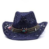 Fashion Natural Hand-woven Cowboy Straw Hat main image 4