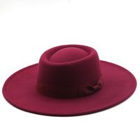 Fashion Big Brim Concave Top Woolen Cloth Hat sku image 8