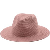 Sombrero De Paja De Ala Grande Tejido De Color Sólido De Estilo Coreano sku image 3