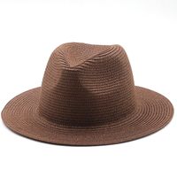 Korean Style Solid Color Woven Big Brim Straw Hat sku image 4