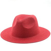 Sombrero De Paja De Ala Grande Tejido De Color Sólido De Estilo Coreano sku image 5