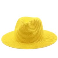 Sombrero De Paja De Ala Grande Tejido De Color Sólido De Estilo Coreano sku image 22