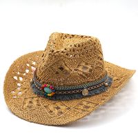 Fashion Natural Hand-woven Cowboy Straw Hat sku image 2
