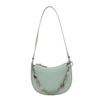 Simple Solid Color Metal Chain Saddle Bag main image 3