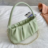 Korean Solid Color Fold Single Shoulder Cloud Bag main image 1