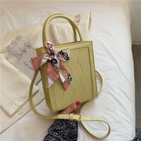 Simple Solid Color Silk Scarf Messenger  Bag main image 6