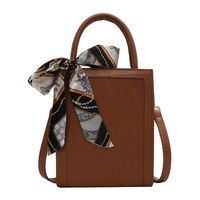 Simple Solid Color Silk Scarf Messenger  Bag main image 3