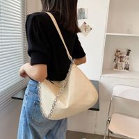 Large Pu Leather Solid Color Zipper Crossbody Bag main image 6