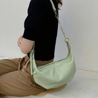 Simple Metal Chain Soft Leather Shoulder Bag sku image 2