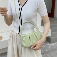 Korean Solid Color Fold Single Shoulder Cloud Bag sku image 3