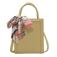 Simple Solid Color Silk Scarf Messenger  Bag sku image 2