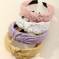 Korean Fabric Bronzing Heart Knotted Headband main image 1