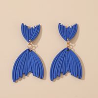New Blue Fishtail Irregular Alloy Earrings main image 5