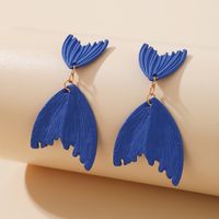 New Blue Fishtail Irregular Alloy Earrings sku image 1