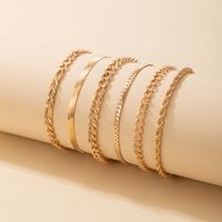 Simple Golden Metal Twist Bracelet 6-piece Set main image 3