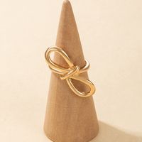 Fashion Golden Hollow Twist 8-shaped Knotted Ring main image 3