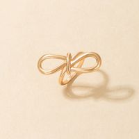 Fashion Golden Hollow Twist 8-shaped Knotted Ring main image 6