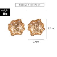 Fashion Metal Pearl Flower Irregular Earrings Wholesale main image 6
