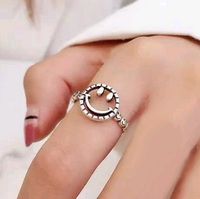 Anillo Abierto De Forma De Cara Sonriente Geométrica De Moda main image 1