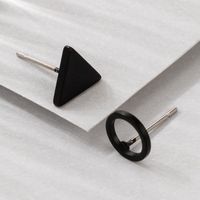 Punk Black Geometric Earrings Wholesale main image 7