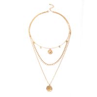 Fashion Golden Inlaid Pearl Disc Multi-layer Necklace Wholesale main image 7