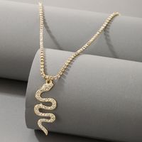 New Simple Diamond Snake-shaped Pendant Anklet main image 1