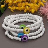 Korean Style White Glass Beads Glass Eye Bracelet Wholesale main image 1