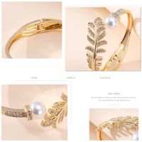 Fashion Creative Leaf Feather Diamonds Bracelet main image 5