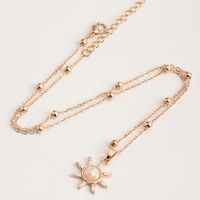 Fashion Beads Chain Resin Sun Pendant Necklace main image 4