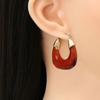 Exaggerated Transparent Resin U-shaped Earrings main image 5