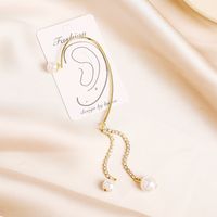 Korean Style Rear Hanging Tassel Pearl Without Pierced Long Ear Bone Clip main image 4