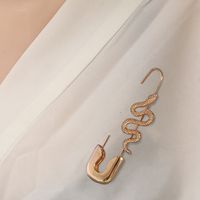 Korean Style Lock Snake Earrings main image 3