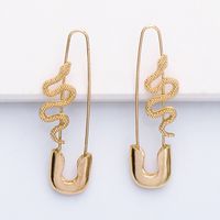 Korean Style Lock Snake Earrings main image 4