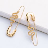 Korean Style Lock Snake Earrings main image 5