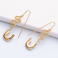 Korean Style Lock Snake Earrings main image 6