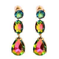 Fashion Drop-shaped Colorful Diamond Earrings main image 1