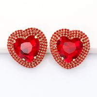 Fashion Heart-shaped Alloy Diamond Earrings main image 5