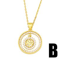 Fashion Round Hollow Cross Tree Of Life Pendant Necklace main image 4