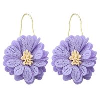 Korean Style Mesh Cloth Alloy Flower Earrings main image 1