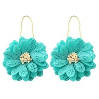 Korean Style Mesh Cloth Alloy Flower Earrings main image 3