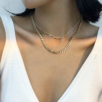 Simple Imitation Pearl Alloy Multi-layer Clavicle Chain main image 3