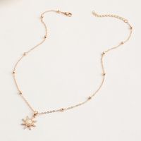 Fashion Beads Chain Resin Sun Pendant Necklace sku image 1