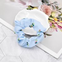 Korean Style Small Floral Fabric Folds Elastic Hair Rope sku image 3